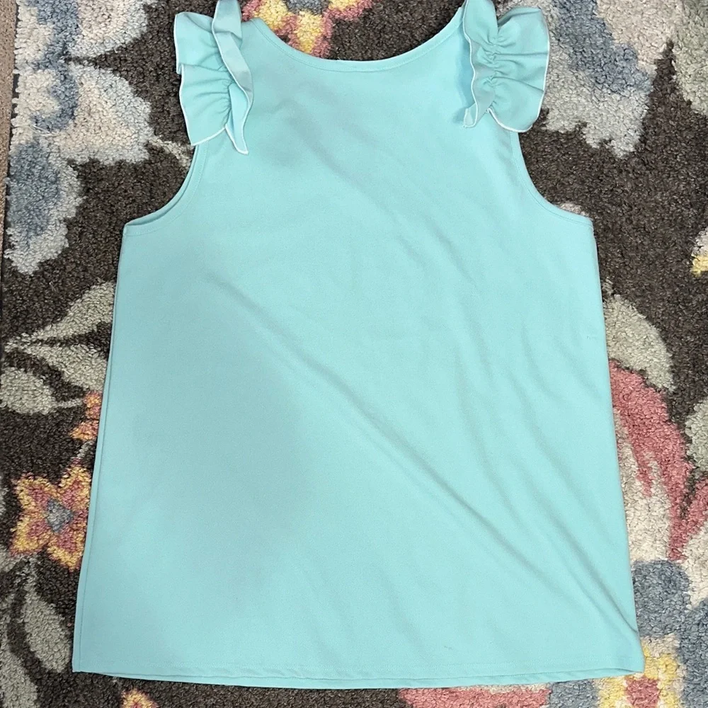 BiBi Aqua Ruffle Sleeveless Blouse Medium - Picture 5 of 7